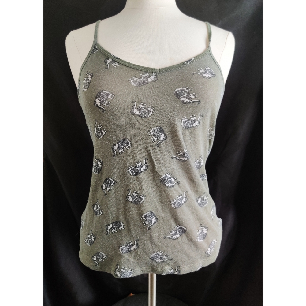 Elephant Boho Tank Top Shirt Summer Small